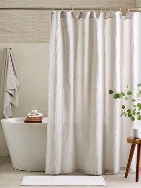 QUINCE European Linen Shower Curtain Light Grey 7420